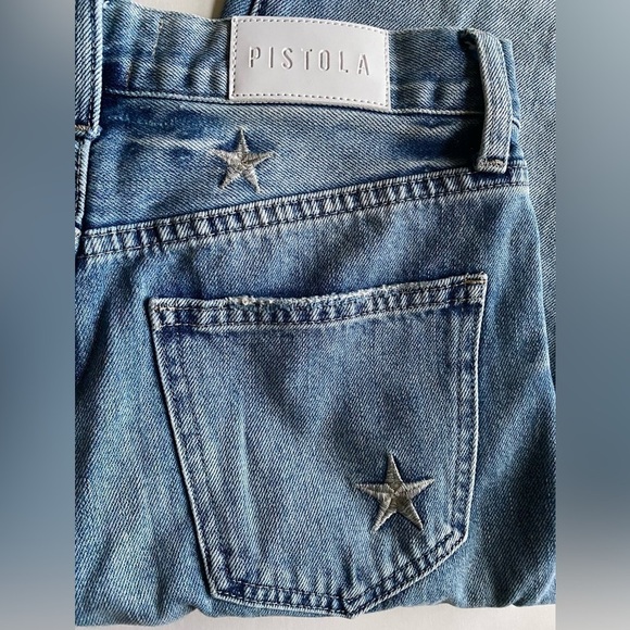 Pistola - Charlie Star Embroidered Straight Leg Jean – Supernova - Picture 12 of 16